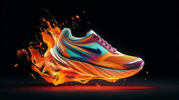 ein modern Sport Schuh Design im abstrakt Bewegung foto
