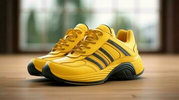 ein Gelb Sport Schuh mit elegant Design foto