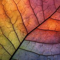 abstrakt Herbst Schönheit im multi farbig Blatt Vene Muster foto