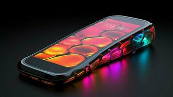 abstrakt futuristisch Telefon Design leuchtet mit beschwingt Farbe foto