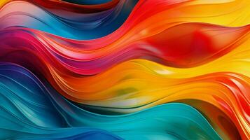 abstrakt multi farbig Welle Muster glänzend fließend modern foto