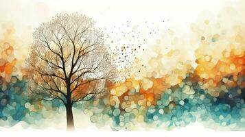 abstrakt Natur Illustration Baum Hintergrund Aquarell Farbe foto