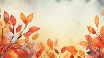 abstrakt Natur gemalt mit Aquarell Herbst Blätter foto