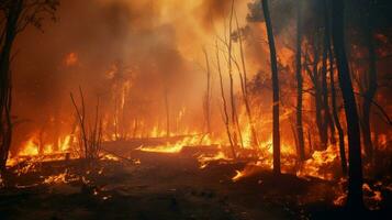 Verbrennung Wald Inferno zerstört natürlich Umgebung foto