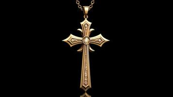 Christentum Symbol das Kreuz Halskette scheint Gold foto