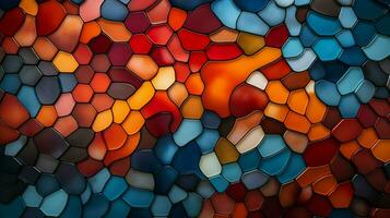 bunt Mosaik Hintergrund mit geometrisch geformt Fliesen foto