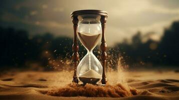 Countdown beginnt Antiquität Timer Sand fließend endlos foto