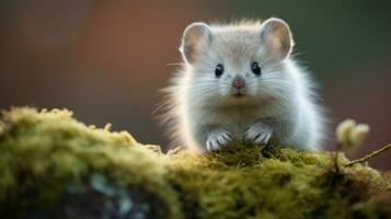 süß klein Säugetier im Natur suchen beim Kamera flauschige Pelz foto