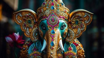 Elefant Statue Dekoration symbolisiert Hinduismus Spiritualität foto