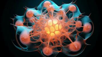 fraktal Design von Krebs Zelle molekular Struktur foto
