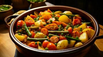 frisch gesund Gemüse gekocht im ein hausgemacht organisch foto