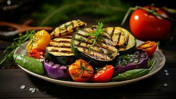 Frische und gesund Essen im ein Vegetarier Mahlzeit foto