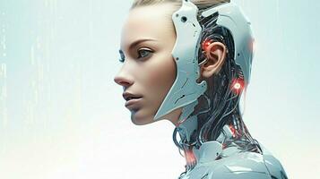 futuristisch Erwachsene Frau Technologie Roboter Wissenschaft Cyborg foto