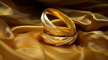 Gold Hochzeit Ring symbolisiert Liebe und Zusammengehörigkeit foto