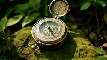 geführt durch Antiquität Kompass erkunden Neu Gebiete foto