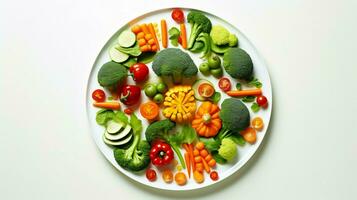 gesund Essen frisch gekocht Gemüse auf ein Teller foto