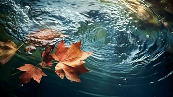 Blatt und Natur Treffen Wasser Erstellen abstrakt Hintergrund foto