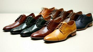 Leder Schuh Sammlung zum Männer Mode Entscheidungen foto