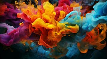 Flüssigkeit Flamme Tropfen planschen beschwingt Farben unter Wasser foto