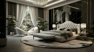 Luxus Schlafzimmer mit modern Design und Eleganz foto