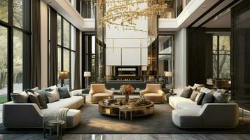 Luxus modern Leben Zimmer mit elegant Design foto