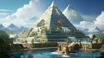 majestätisch Pyramide gestalten Scheu inspirierend uralt Zivilisation foto