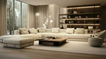 modern elegant Leben Zimmer mit komfortabel Sofas foto