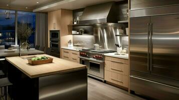 modern Küche Design mit rostfrei Stahl Haushaltsgeräte foto