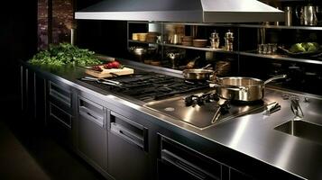 modern Küche Ausrüstung im rostfrei Stahl Design foto