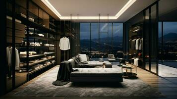 modern Luxus Wohnung mit elegant inländisch Innere foto