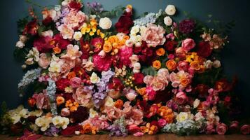 Naturen Eleganz im beschwingt Blumen- Strauß Hintergrund foto