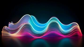 Neon- Beleuchtung Ausrüstung schafft abstrakt Welle Muster foto