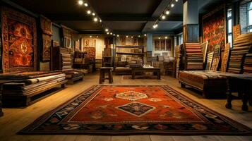 aufwendig Kelim Teppiche im Antiquität Geschäft Sammlung foto