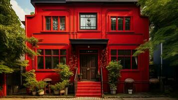 rot Schönheit Haus Vorderseite Fassade foto