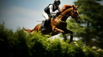 Reiten im das Meisterschaft erfordert Geschwindigkeit und Sachverstand foto