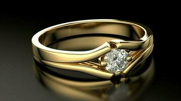 glänzend Gold Hochzeit Ring mit Diamant Edelstein foto
