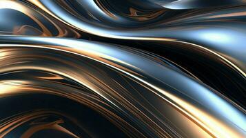 glänzend metallisch Welle Muster spiegelt futuristisch Fantasie foto