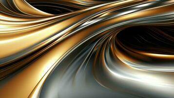 glänzend metallisch Welle Muster spiegelt futuristisch Fantasie foto