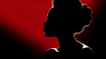 Silhouette von einer Frau Profil Eleganz und Geheimnis foto