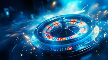 Spinnen Roulette Rad Blau Flamme Jackpot Kasino ultimativ foto