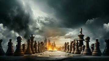 strategisch Schach Schlacht erobert Unglück mit Erfolg foto