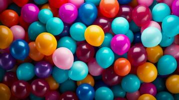 beschwingt farbig Luftballons symbolisieren Geburtstag Feier foto