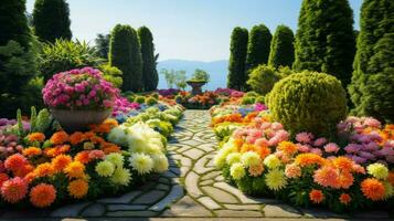 beschwingt Blumen- Strauß Vitrinen Natur Schönheit foto