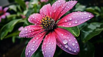 beschwingt Blume Kopf im Natur nass mit Tau präsentieren foto