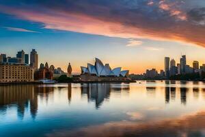 das Sydney Horizont beim Sonnenuntergang. KI-generiert foto