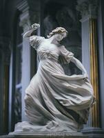 Marmor Statue von ein Ballerina. generativ ai foto