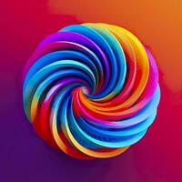 abstrakt Regenbogen Spiral. Sanft und gerundet Formen gerendert im verheddert Perfektion. ai generativ foto