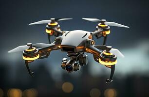 Drohne Quadcopter mit Digital Kamera. generativ ai foto