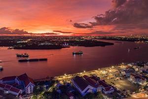 Vogelperspektive von Samut Prakan, Thailand. foto