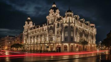 Nacht Aussicht von gran Hotel Manzana Kempinski. generativ ai foto